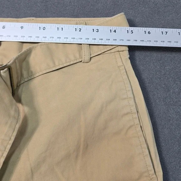 Banana Republic Authentic Chino Belted Wide Leg Cropped Pants Khaki Size 6 - Picture 5 of 7